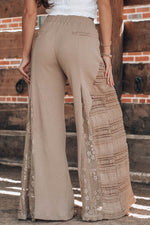 Load image into Gallery viewer, Black Boho Lace Patchwork Wide Leg High Waist Pants - Fashion Queen - 20