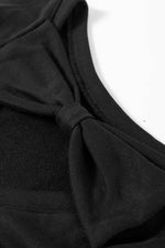 Load image into Gallery viewer, Black Bowknot Dewback Round Neck Sweatshirt - Fashion Queen - 18