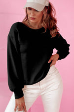 Load image into Gallery viewer, Black Bowknot Dewback Round Neck Sweatshirt - Fashion Queen - 2