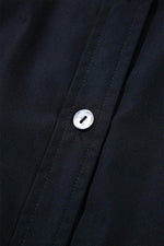 Load image into Gallery viewer, Black Button Up Tie Waist Puff Sleeve Mini Dress - Fashion Queen - 11