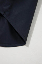 Load image into Gallery viewer, Black Button Up Tie Waist Puff Sleeve Mini Dress - Fashion Queen - 13