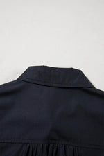 Load image into Gallery viewer, Black Button Up Tie Waist Puff Sleeve Mini Dress - Fashion Queen - 9