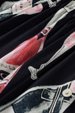 Load image into Gallery viewer, Black Champagne Print Silky Short Sleeve Pajamas Set - Fashion Queen - 21