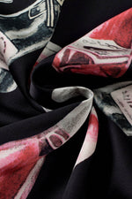 Load image into Gallery viewer, Black Champagne Print Silky Short Sleeve Pajamas Set - Fashion Queen - 22