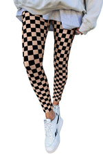Load image into Gallery viewer, Black Checkered Pattern High Waist Skinny Leggings - Fashion Queen - 6