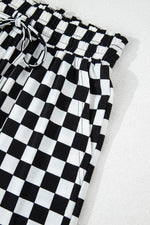 Load image into Gallery viewer, Black Checkered Print Long Sleeve Top and Pants Lounge Set - Fashion Queen - 10