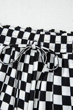 Load image into Gallery viewer, Black Checkered Print Long Sleeve Top and Pants Lounge Set - Fashion Queen - 11