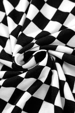 Load image into Gallery viewer, Black Checkered Print Long Sleeve Top and Pants Lounge Set - Fashion Queen - 14