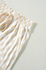 Load image into Gallery viewer, Black Checkered Print Long Sleeve Top and Pants Lounge Set - Fashion Queen - 24