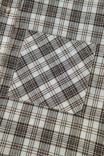 Load image into Gallery viewer, Black Checkered Print Loose Fit Buttoned Hooded Shacket - Fashion Queen - 16