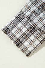 Load image into Gallery viewer, Black Checkered Print Loose Fit Buttoned Hooded Shacket - Fashion Queen - 18