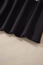 Load image into Gallery viewer, Black Cheetah Textured Patchwork Buttoned Round Neck T Shirt - Fashion Queen - 21