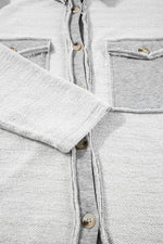 Load image into Gallery viewer, Black Contrast Flap Pockets Relaxed Shacket - Fashion Queen -  19