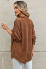 Load image into Gallery viewer, Black Contrast Flap Pockets Relaxed Shacket - Fashion Queen -  22