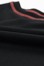 Load image into Gallery viewer, Black Contrast Stitching Split Baggy Sweatshirt - Fashion Queen - 16