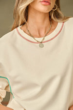 Load image into Gallery viewer, Black Contrast Stitching Split Baggy Sweatshirt - Fashion Queen - 19