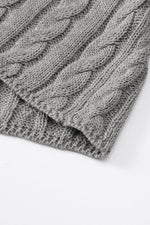 Load image into Gallery viewer, Black Crew Neck Cable Knit Short Sleeve Sweater - Fashion Queen - 25