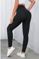 Load image into Gallery viewer, Black Criss Cross Tummy Control High Waist Leggings - Fashion Queen - 2