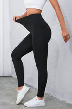 Load image into Gallery viewer, Black Criss Cross Tummy Control High Waist Leggings - Fashion Queen - 4