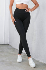 Load image into Gallery viewer, Black Criss Cross Tummy Control High Waist Leggings - Fashion Queen - 5