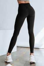 Load image into Gallery viewer, Black Criss Cross Tummy Control High Waist Leggings - Fashion Queen - 6