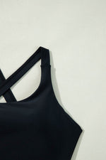 Load image into Gallery viewer, Black Crossover Bikini Tank and Skort Swimwear - Fashion Queen - 21