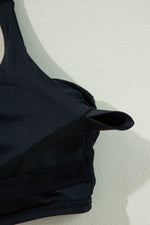 Load image into Gallery viewer, Black Crossover Bikini Tank and Skort Swimwear - Fashion Queen - 26