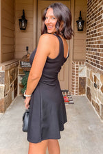 Load image into Gallery viewer, Black Cut Out Front High Waist Tank Mini Dress - Fashion Queen - 2