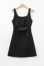 Load image into Gallery viewer, Black Cut Out Front High Waist Tank Mini Dress - Fashion Queen - 9