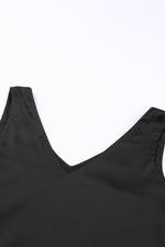 Load image into Gallery viewer, Black Deep V Neck Loose Tank Top - Fashion Queen - 10