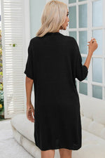 Load image into Gallery viewer, Black Dolman Half Sleeve Pocketed Long Cardigan - Fashion Queen - 5