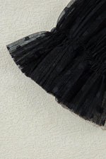 Load image into Gallery viewer, Black Dotty Lace Sheer Mock Neck Long Sleeve Blouse - Fashion Queen - 8