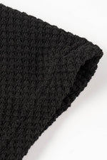 Load image into Gallery viewer, Black Draped Open Back Textured Tee - Fashion Queen - 10