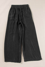 Load image into Gallery viewer, Black Drawstring High Waist Wide Leg Denim Pants - Fashion Queen - 8