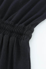 Load image into Gallery viewer, Black Drawstring Waist Spaghetti Straps Jumpsuit - Fashion Queen - 9