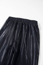 Load image into Gallery viewer, Black Elastic Waist Pocketed Pebble Joggers - Fashion Queen - 10