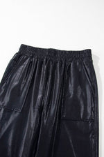 Load image into Gallery viewer, Black Elastic Waist Pocketed Pebble Joggers - Fashion Queen - 9