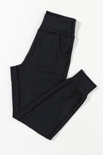 Load image into Gallery viewer, Black Exposed Seam High Waist Pocketed Joggers - Fashion Queen - 11