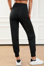 Load image into Gallery viewer, Black Exposed Seam High Waist Pocketed Joggers - Fashion Queen - 8