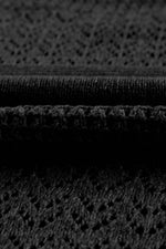 Load image into Gallery viewer, Black Eyelet Pattern Detail V Neck Drop Shoulder Sweater - Fashion Queen - 30