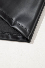 Load image into Gallery viewer, Black Faux Leather Loose T-shirt Dress - Fashion Queen - 16