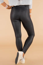 Load image into Gallery viewer, Black Faux Leather Skinny Leggings - Fashion Queen - 3