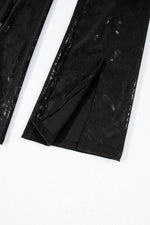 Load image into Gallery viewer, Black Faux Leather Splits High Waist Leggings - Fashion Queen - 6