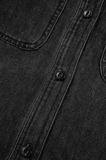 Load image into Gallery viewer, Black Flap Pocket Buttons Collared Jean Jacket - Fashion Queen - 11