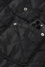 Load image into Gallery viewer, Black Fleece Lined Quilted Zip up Vest Coat - Fashion Queen -  10