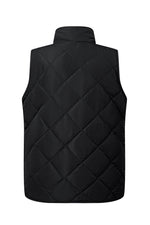 Load image into Gallery viewer, Black Fleece Lined Quilted Zip up Vest Coat - Fashion Queen -  15