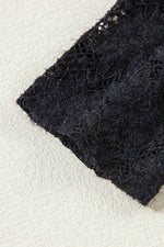 Load image into Gallery viewer, Black Floral Lace High Neck Long Sleeve Top - Fashion Queen - 12