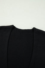 Load image into Gallery viewer, Black Floral Print Knitted Open Front Loose Cardigan - Fashion Queen - 18