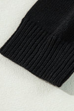 Load image into Gallery viewer, Black Floral Print Knitted Open Front Loose Cardigan - Fashion Queen - 19