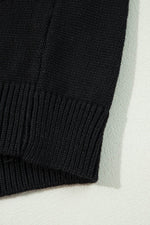 Load image into Gallery viewer, Black Floral Print Knitted Open Front Loose Cardigan - Fashion Queen - 20